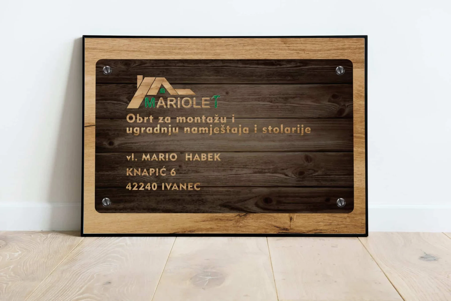 Izrada natpisne ploče Mariolet